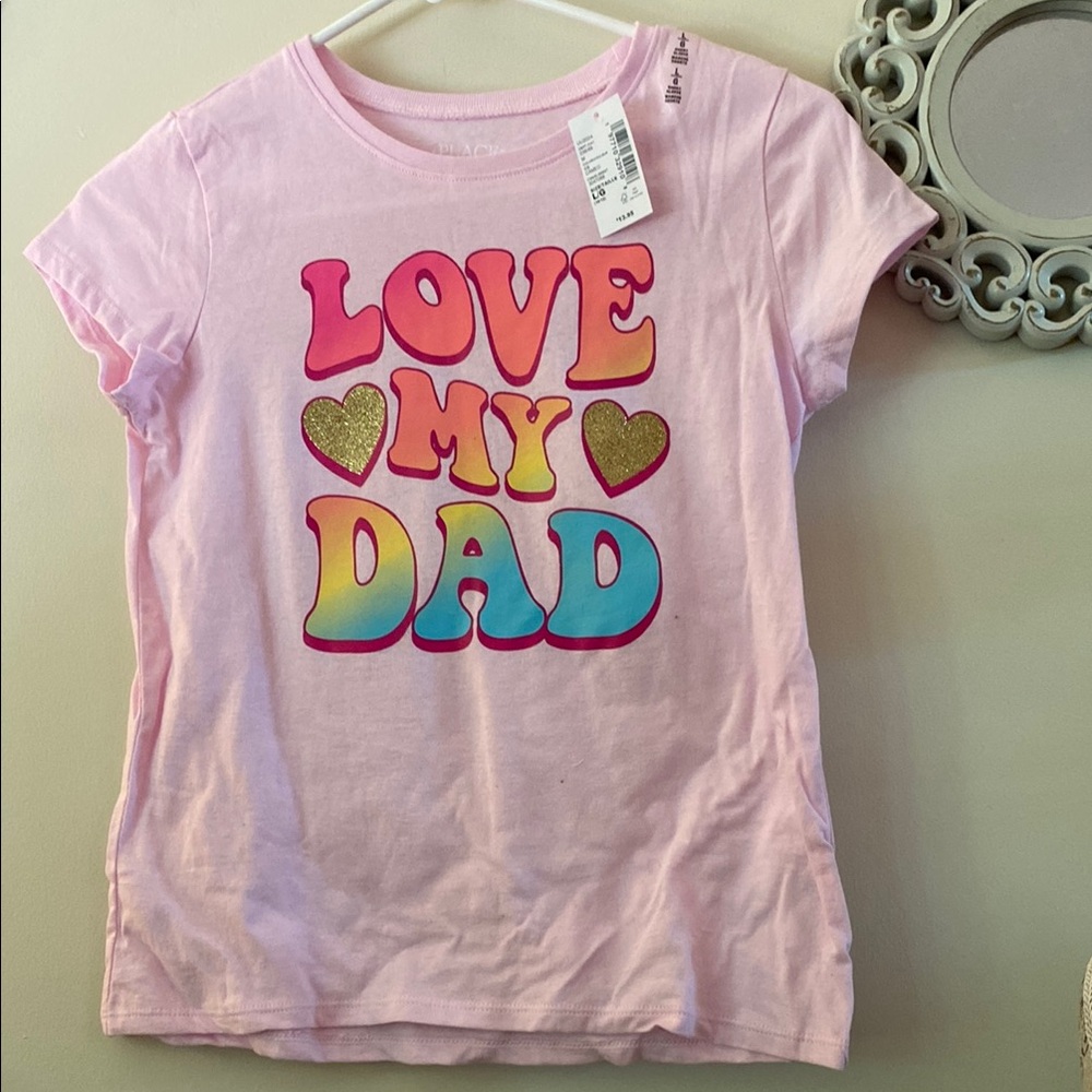 The Children's Place Pink Tee with Love My Dad Design